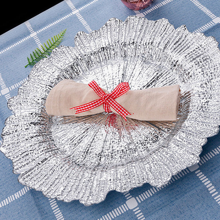 13" Gold Reef Plastic Charger Plates