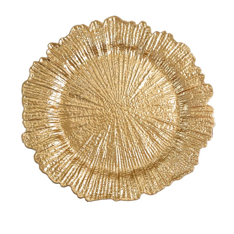 13" Gold Reef Plastic Charger Plates