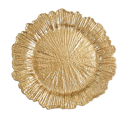13" Gold Reef Plastic Charger Plates