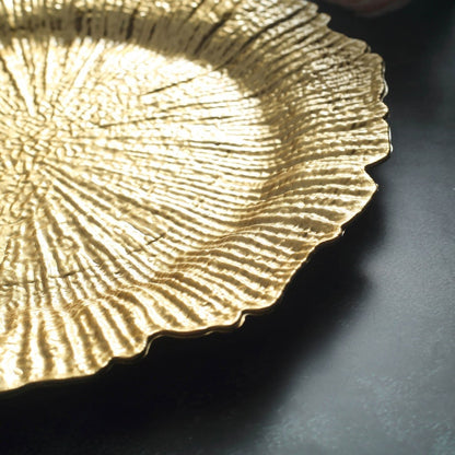 13" Gold Reef Plastic Charger Plates
